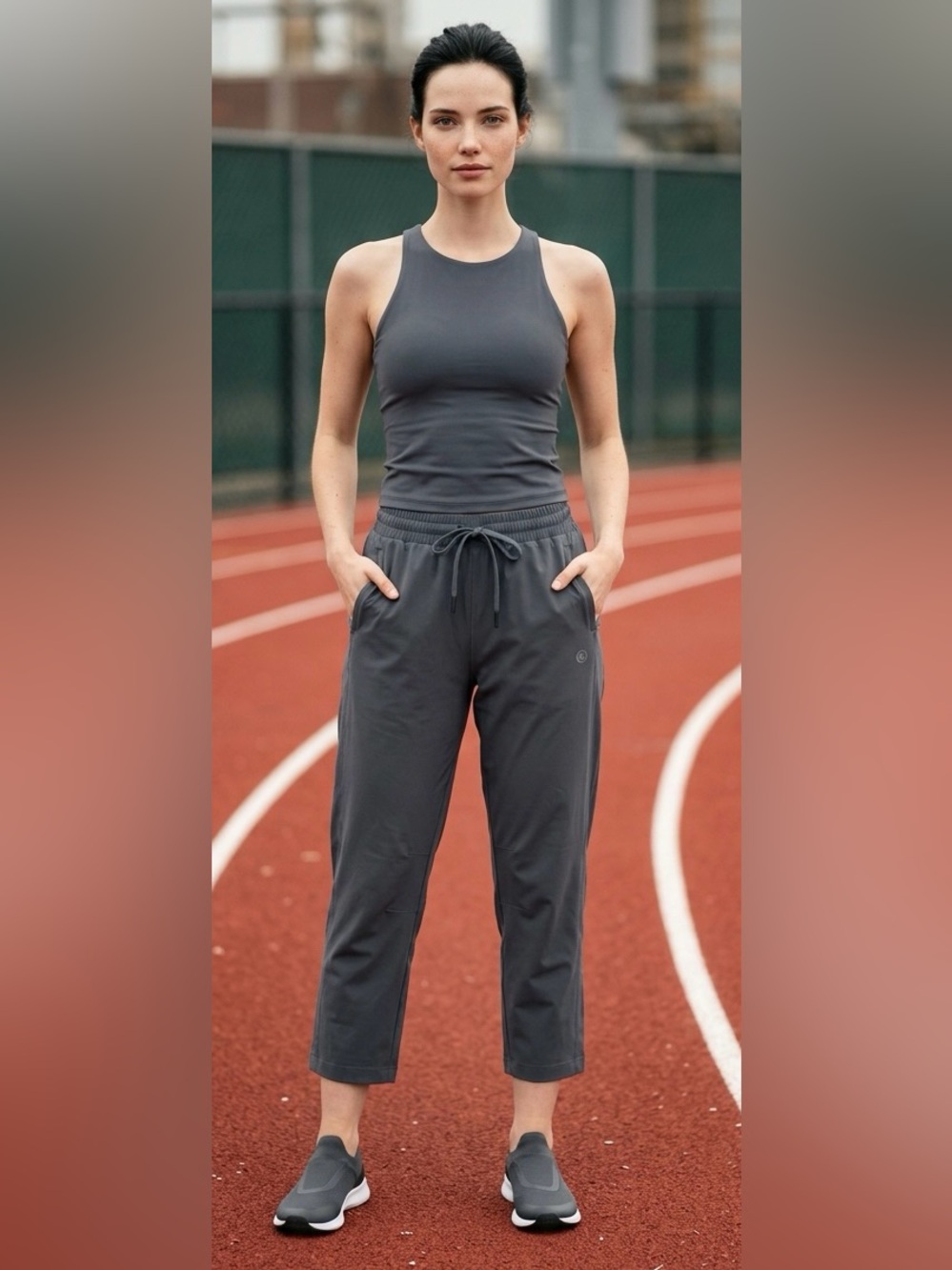 2 for $25 Pants Apana Lightweight Activewear Cropped Pants Dark Grey Size XL NWT